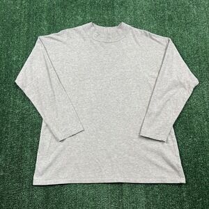 WE THE FREE XS Gray Mock Neck Long Sleeve Pullover Cotton Blend Relaxed Top